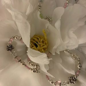 Baby girl silver with beads bracelets